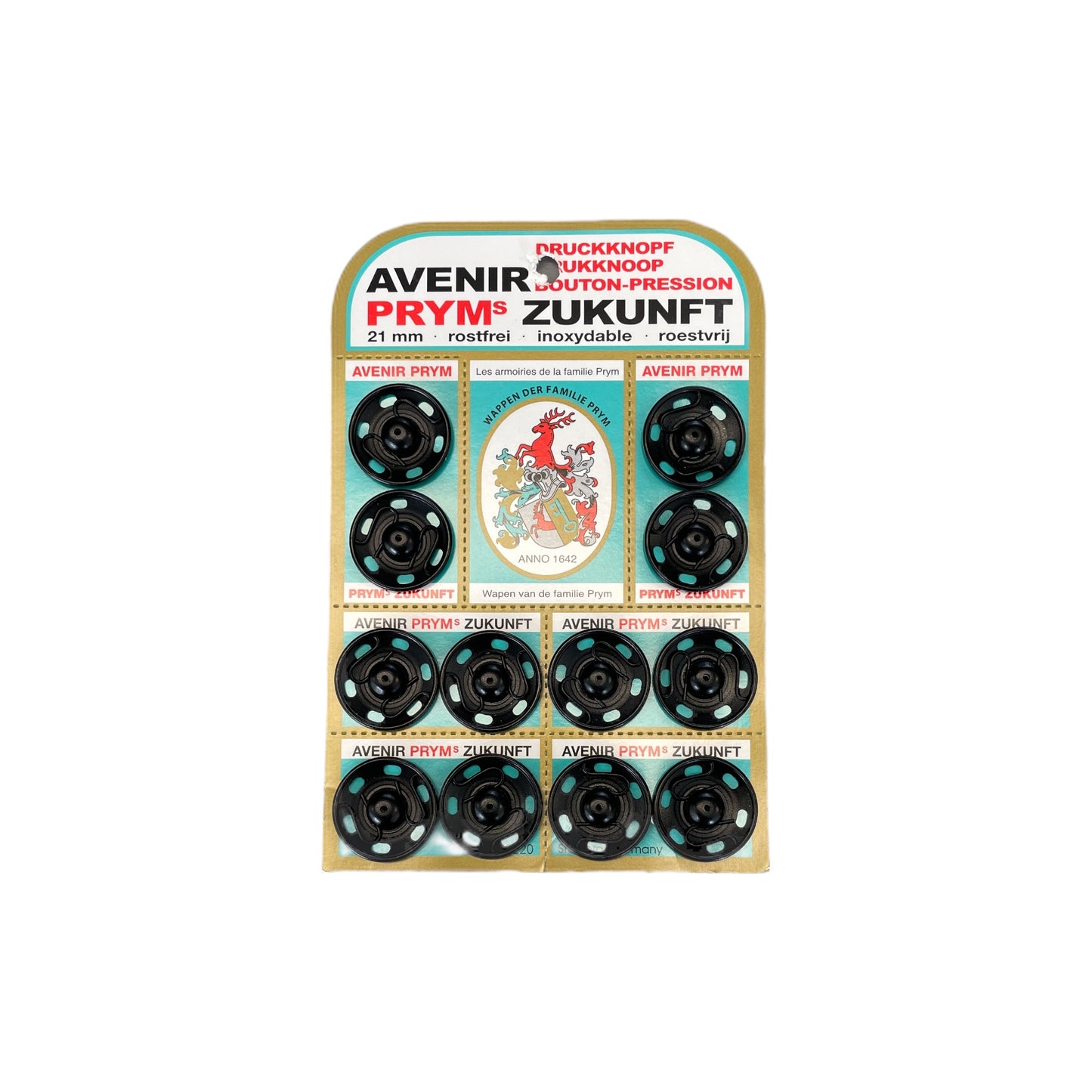 Prym Snap Fasteners (Black) - 21mm (12 pack)