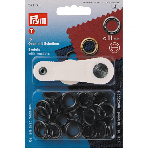 Prym Eyelet With Washer and Tool - 11mm black