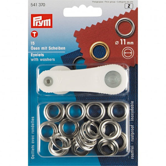 Prym Eyelet With Washer and Tool - 11mm silver