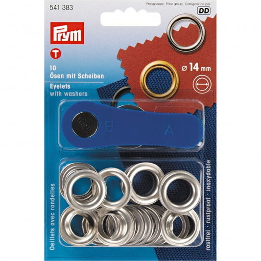 Prym Eyelet With Washer and Tool - 14mm silver