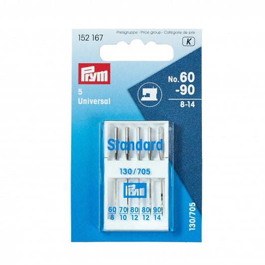 Prym universal sewing machine needles, 130/705, 60-90