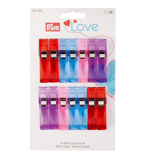 Prym Love Fabric Clips, 5.5cm, 14 pieces