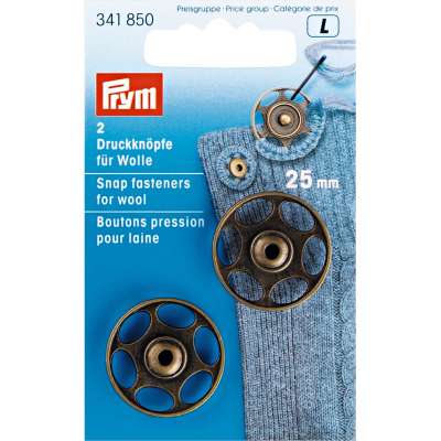 Press Fastener - for Wool - 25mm pack of 2 pair