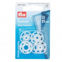 Sew-on Snap fasteners - clear plastic - 13mm