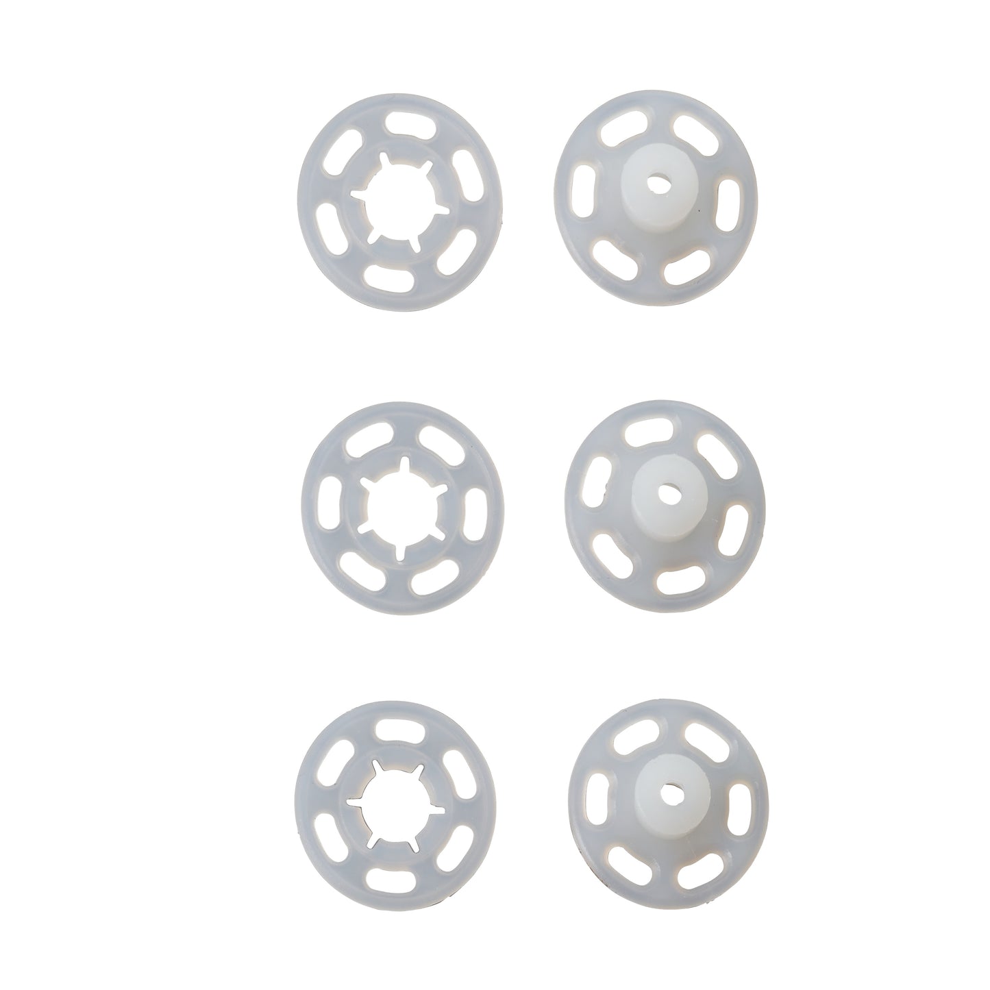 Sew-on Snap fasteners - clear plastic - 13mm