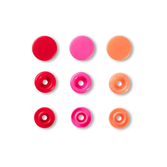 Prym Love ColorSnaps fasteners red/pink/orange