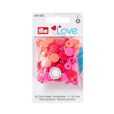 Prym Love ColorSnaps fasteners red/pink/orange