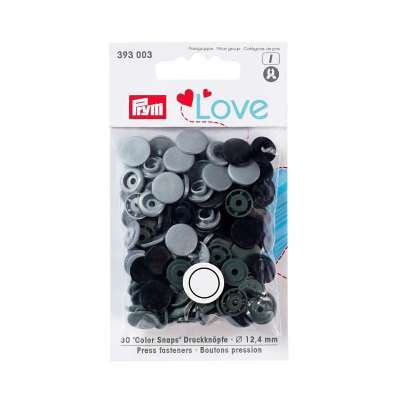 Prym Love ColorSnaps fasteners greys