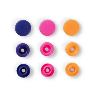 Prym Love ColorSnaps fasteners blue/pink/orange