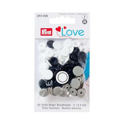 Prym Love ColorSnaps fasteners - Blk-White - Grey
