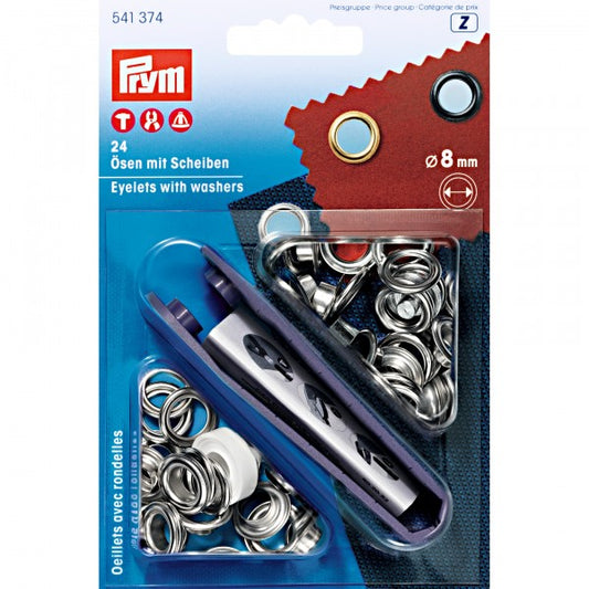 Prym Eyelet With Washer and Tool - 8mm silver