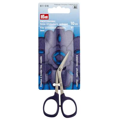 Prym 10cm fine bent embroidery scissors