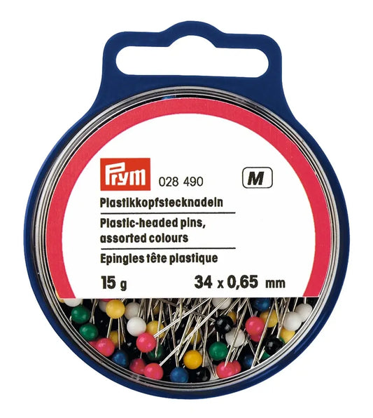 Plastic-headed pins made with stainless steel