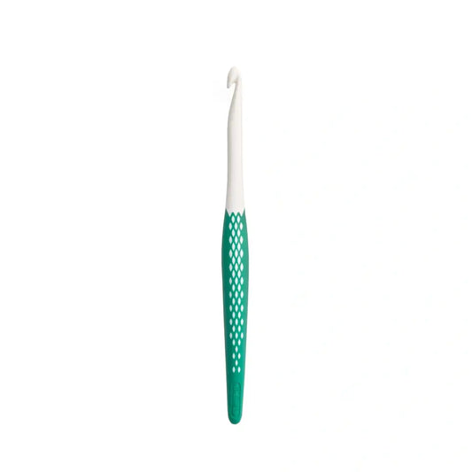 Wool crochet hooks, prym.ergonomics, 7 mm/17cm leaf green