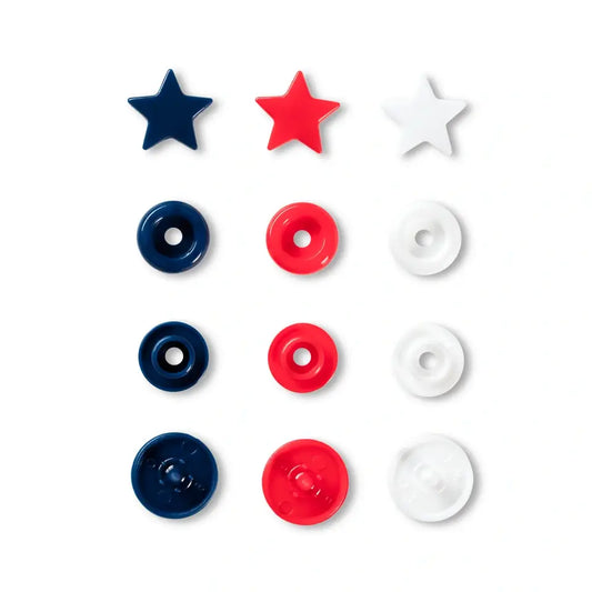 Motif Colour Snaps, Star red, white, blue
