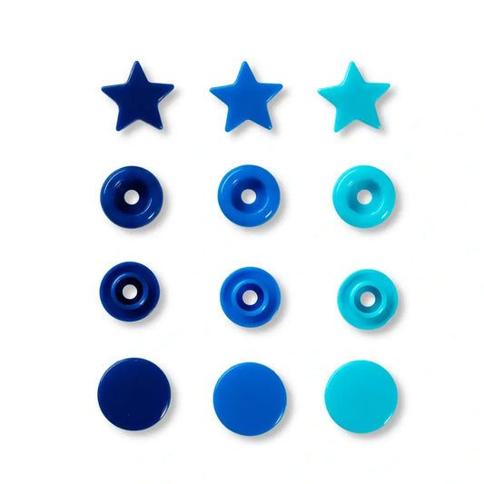 Motif Colour Snaps, Star blue, turq, pink