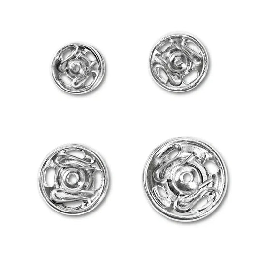 Snap fasteners, 6-11mm, silver-coloured