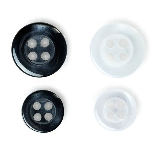 Shirt buttons 11 + 9 mm mother-of-pearl imitation/anthracite