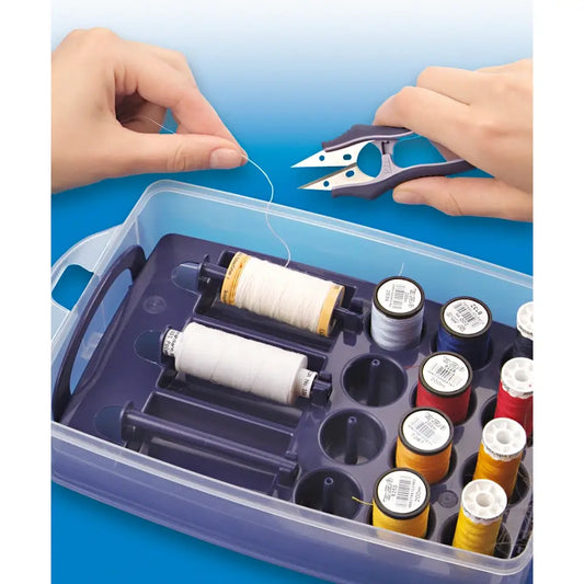 Multi Click Storage box with sorting insert for sewing threads