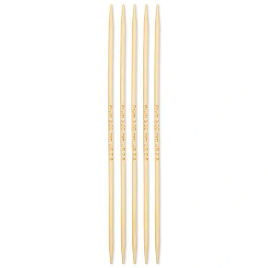 Double-pointed knitting needles, bamboo, 15 cm, Prym 1530