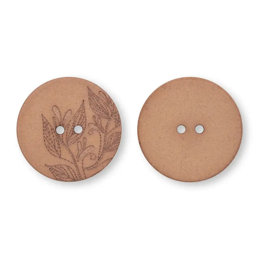 Buttons 2-hole Prym 1530, recycled hemp, 28mm, Light brown