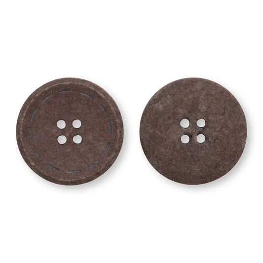 Buttons 4-hole Prym 1530, recycled cotton, 25mm, dark brown