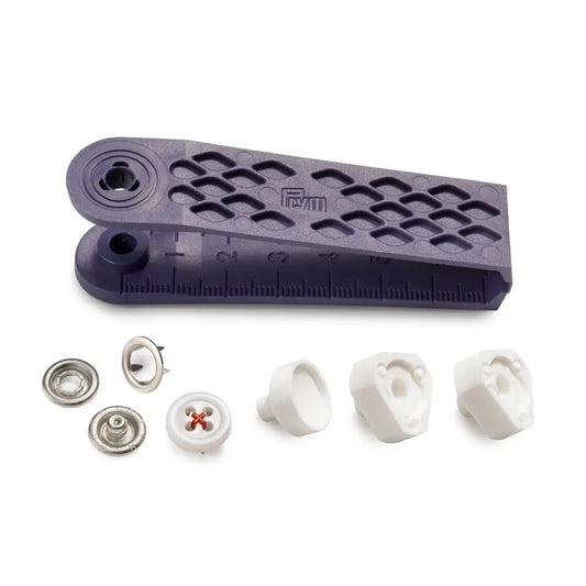 Prym Non-sew press fasteners 'Jersey', sew-on look, red "thread"12mm