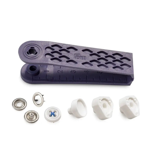 Prym Non-sew press fasteners 'Jersey', sew-on look, blue "thread" 12mm